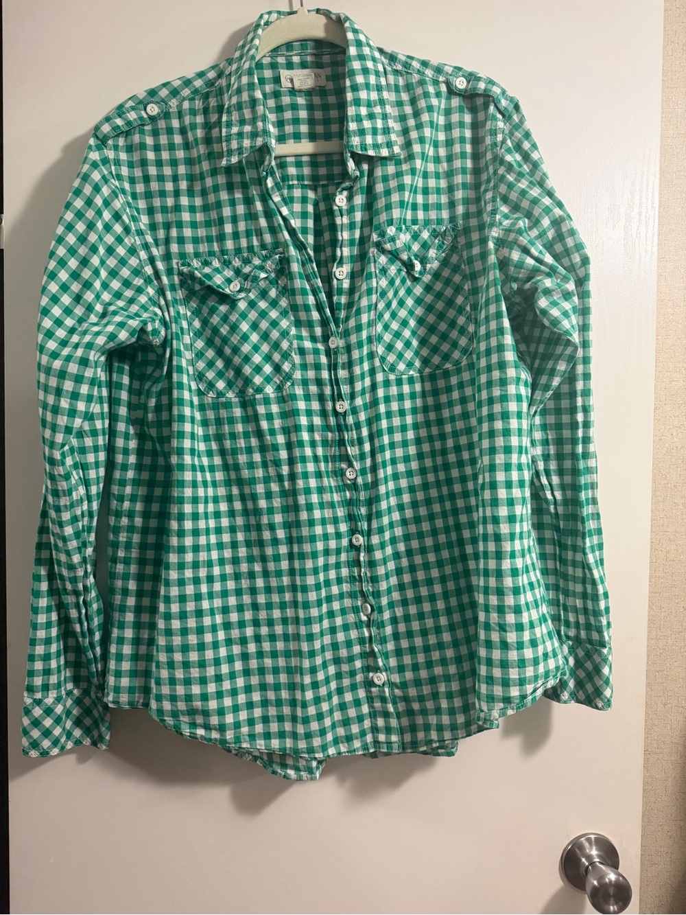 Magellan Outdoors Green Gingham Button-Down Shirt for Kids